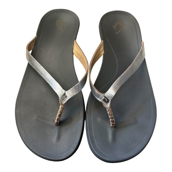 OluKai Women's Ho'opio Leather Flip Flop US W9 EU 39 - Picture 2 of 6